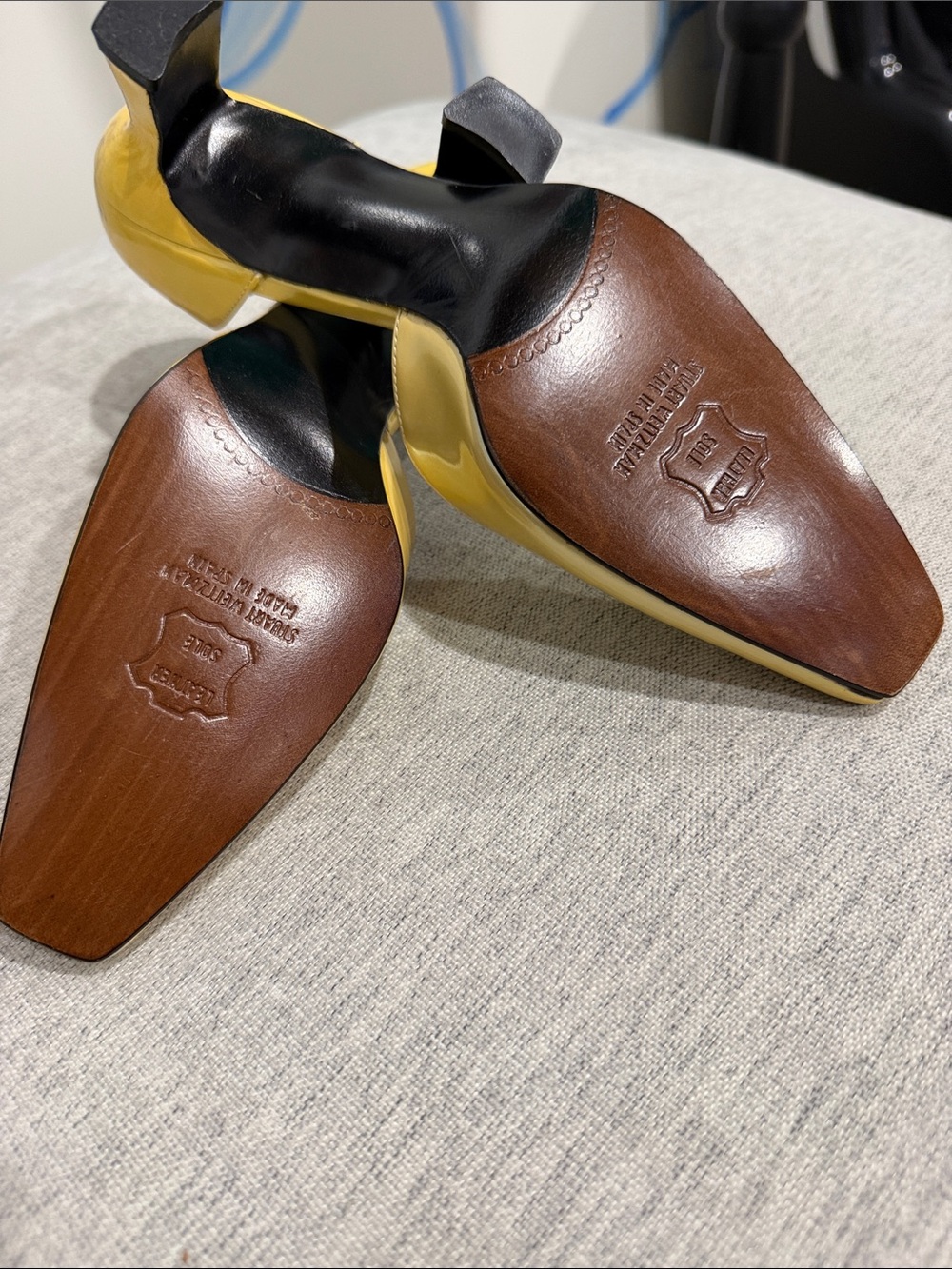 Stuart Weitzman Yellow Kitten Heels - Picture 5 of 7